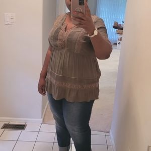 Army Green Torrid Short Sleeve Top